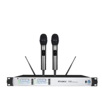 Professional UHF Wireless Microphone System 2 Channel Wireless Gooseneck Microphone for Speech Event Teaching