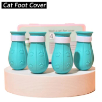 Cat Foot Claw Cover Anti-Scratch Adjustable Prickly Nail Glove Cat Paw Protector Boots for Grooming Bathing Shaving Pet Supplies
