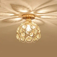 Lampu Plafon Ceiling Kristal Minimalis Dinding Kamar Ruang Tamu Hias Besi Gantung