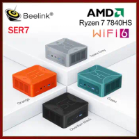 Beelink Mini PC SER7 AMD Ryzen 7 7840HS DDR5 32GB RAM 1TB PCIe4.0 SSD Radeon 780M Quad Display USB4 Home Desktop Computer