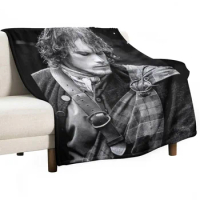Jamie Fraser Outlander Throw Blanket Flannel Plaid on the sofa halloween Blankets