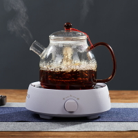 電陶爐煮茶器耐高溫玻璃蒸茶壺家用蒸煮茶壺加厚燒水壺蒸汽黑茶壺