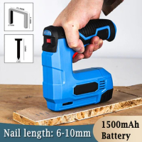 Electric Stapler Cordless Nail Gun with 1500mAh Lithium Battery USB Rechargeable Staple Gun Furniture Wood Frame DIY Tool