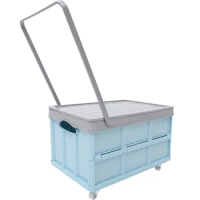 English title: Alipis Collapsible Rolling Crate Wheels Foldable Utility Cart Handcart Shopping Trolley Travel Shopping Moving