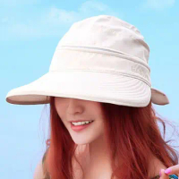 Women Ladies Outdoor Cap Anti-UV Summer Visor Sun Hat Wide Brim Beach Hat