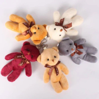 12Pcs/Lot Soft Stuffed Bear Plush Toys Mini Teddy Bear Dolls Toy Small Gift Party Wedding Keychain Bag Pendant Teddy Key Chain