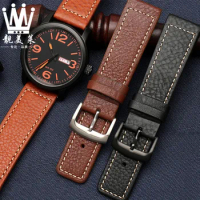 22mm leather watchband male Italy strap brown black wristband for Citizen BM8475/26E light kinetic energy soft Watch accessories