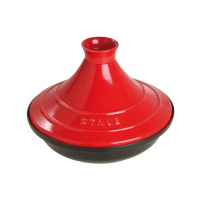 【法國Staub】琺瑯鑄鐵塔吉鍋28cm-櫻桃紅(德國雙人牌集團官方直營)