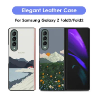 For Samsung Galaxy Z Fold 3 2 Case Elegant Classic Pattern Leather Back Cover For Samsung Galaxy Z Fold3
