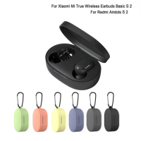 Silicone Protective Cover for Redmi Airdots 2 3 S Case Shell for Xiaomi Mi True Wireless Earbuds Basic 2 SBox With Hook