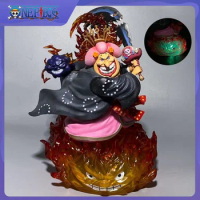 25cm One Piece Figure Big Mom Figure Charlotte Linlin Figures With Light Anime Pvc Gk Statue Figurine Model Collection Toys Gift