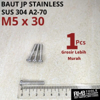 Baut JP M5 x 30 Stainless Steel / Baut JP Stainless M5 x 30 mm SUS 304