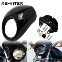 Motorcycle Headlight Fairing Cover ABS Headlamp Front Cowl Fork Mount For Harley Sportster XL 1200 883 Iron Dyna FX/XL 73-Up FXD