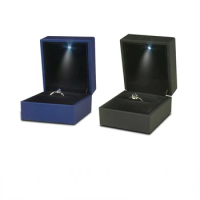 LED Ring Box for Wedding Ring Engagement Ring Box Gift Case Packaging Show Boxes with Light Storage Cases Wholesale Design Box