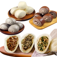 【樂食坊】鮮奶饅頭/原味/芝麻/可可10顆/袋x任選3袋(來自柳營牧場的濃醇鮮乳)