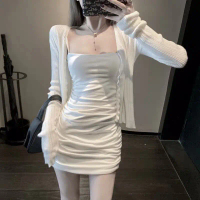 Gaun Musim Bunga untuk Wanita, Slim Fit Bodycon, Seksi dan Manis, Gaun Tali Pedas, Sesuai untuk Musi