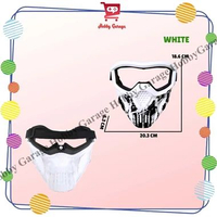 Topeng Full Face Kaca Pelindung Tengkorak Masker WGG WGB Face Mask Tactical Skull Helm Goggle Putih