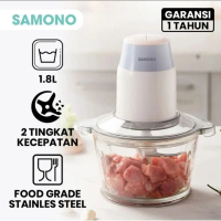 Food Chopper Blender Meat Grinder 1.8L Dengan Glass Bowl Samono SW069