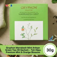 Gryphon Marrakesh Mint Artisan Green Tea 30g (10 Sachet) – Teh Hijau Premium Mint & Orange Blossom