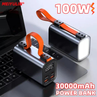 30000mAh Power Bank 100W Fast Charging External Spare Battery Powerbank for Laptop Portable Charger for iPhone 14 Xiaomi Samsung