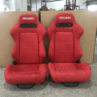 New Full Red Suede Cloth RECARO SPD Bucket Racing Seats JBR1035 Universal Sport Seat With Double Slider