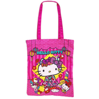 小禮堂 Hello Kitty 直式尼龍側背袋 (桃和服款)