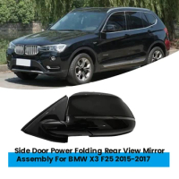 1Pair Auto Electric Rear View Mirror For BMW X3 F25 2015-2017 Exterior Door Folding Wing Mirror Side Light Assembly Parts