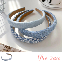 【MISS KOREA】毛絨髮箍 藍色髮箍/韓國設計一縷溫柔藍色氣質針織毛絨髮箍 髮圈(3款任選)