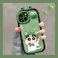 Suitable for Apple 12 promax phone case, new women's iPhone 12 cream pattern anti drop sweat little frog doll soft shell silico