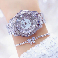 New Ladies Watch Fashion Stainless Steel Geneva Luxury Women Crystal Quartz Analog Wrist Watch Dress Clock Gift Relogio Feminino