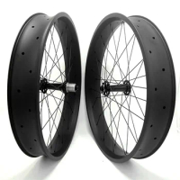 26er Fat bike carbon wheels 80/90/100mm tubeless carbon bike wheelset 26er fat tire wheels hookles 150x15 197x12 XD
