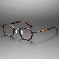 Italy Luxury Brand Designer Tavat Men's Acetate Square Frame Glasses Women Vintage Titanium Optical Myopia Eyeglasses For Recipe