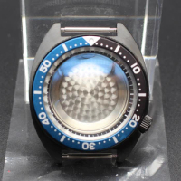 Black 41mm Men's Watch Cases SKX007 SKX009 SKX013 Parts Sapphire Glass For Seiko Mod Tuna Turtle nh35 nh36 Movement 28.5mm Dial