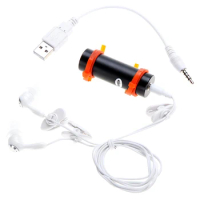 4GB USB MP3 Player waterproof swimming diving surfing black headset FM Radio