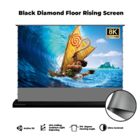 Floor Rising Screen Electric Rollable ALR Motorized 100 Inch Black Diamond Projection Screen For Long Throw/Normal Projector