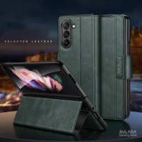 for samsung z fold 5 Business Leather Wallet Funda Bag Case for Samsung Galaxy Z Fold 5 Fold5 Non-Slip Phone Accessories