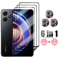 Full Cover Glass For Xiaomi Redmi 12 5G Tempered Glass Redmi 12 Screen Protector Protective Phone Lens Film For Redmi 12