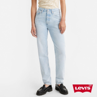 Levis 女款 501 81S 上寬下窄 高腰修身排釦小直筒牛仔長褲 / 精工輕藍染水洗