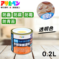 【日本Asahipen】新水性室內外護木漆EX 0.2L 透明色(木頭漆 木器漆 護木漆 噴漆 油漆 透明漆 亮光漆)