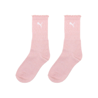 【PUMA】長襪 Fashion Crew Sock 女款 粉 白 中筒襪 休閒襪 襪子(BB1452-06)