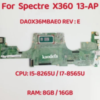 DA0X36MBAE0 Mainboard For HP Spectre X360 13-AP Laptop Motherboard CPU: I5-8265U I7-8565U RAM: 8GB / 16GB DDR4 100% Test OK
