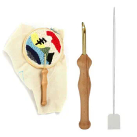 Wooden Handle Felting Knitting DIY Needle Threader Set Sewing Supplies Punch Needle Embroidery Pen