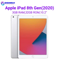 Original Apple iPad 10.2'' 2020 Unlocked iPad 8th Gen Wifi Wifi+Cellular 32GB A12 Bionic Retina IPS LCD iOS 14 97% New Tablet