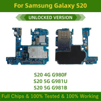 Unlocked Logic Board For Samsung Galaxy S20 4G G980F S20 5G G981U G981B Motherboard Full Chips Fully Tested