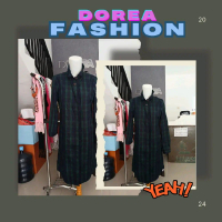 tunic flanel wanita motif kotak kotak hijau biru
