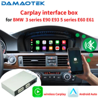 DamaoTek 10.25" Apple Android Auto Carplay Interface Box for BMW 3 E90 E93 5 Series E60 E61 2009 - 2012 Revers Camera