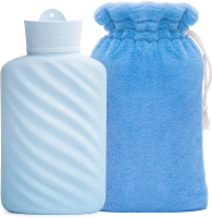 Microwaveable Hot Water Bottle with Cover(1 Liter) MEETRUE Innovative BPA-Free Silicone Hot Water Bo