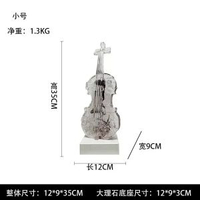 高階感透明小提琴藝術擺件雕塑客廳玄關辦公室現代樂器裝飾品擺設