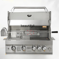 Embedded Outdoor Courtyard Barbecue Table Villa Courtyard Barbecue Oven 304 Stainless Steel Barbecue Grill