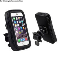 By DHL 50pcs Bicycle Motorcycle Phone Holder Waterproof Case Bike Phone Bag for iPhone Mobile Stand Support Scooter Cover